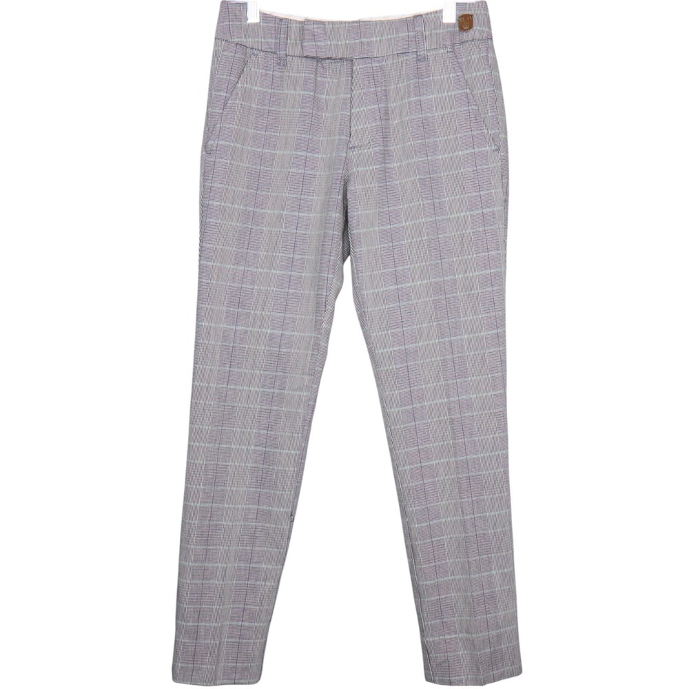 Diesel Plaid Trousers Womens 26 Gray Dress Pants Career Wear Windowpane Preppy